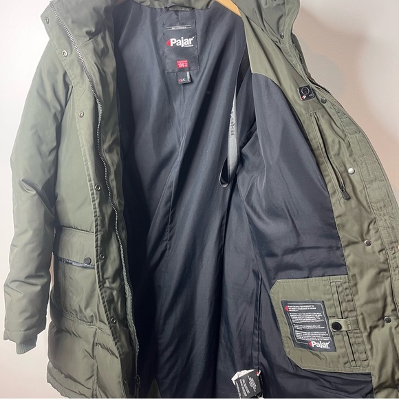 Pajar Women's Size Large Grace Parka Saga Fur's Green Hooded Winter Jacket - Picture 14 of 15